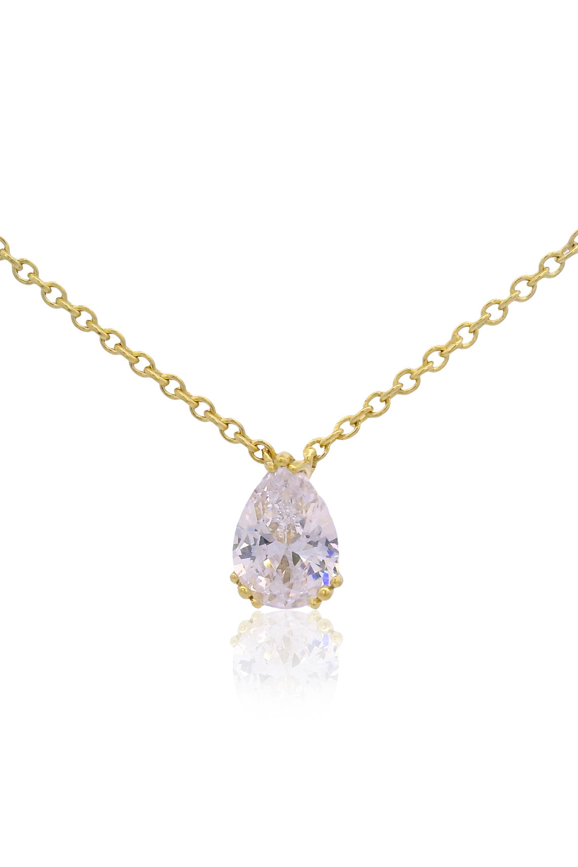 GEORGINI ELEGANT ESSENTIALS 7MM PEAR CUT HIDDEN HALO PENDANT GOLD
