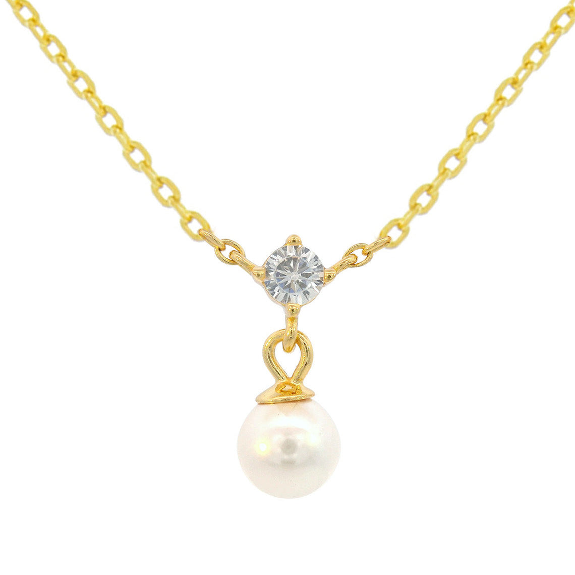 Adagio Touch Of Sparkle Pearl Necklace Gold