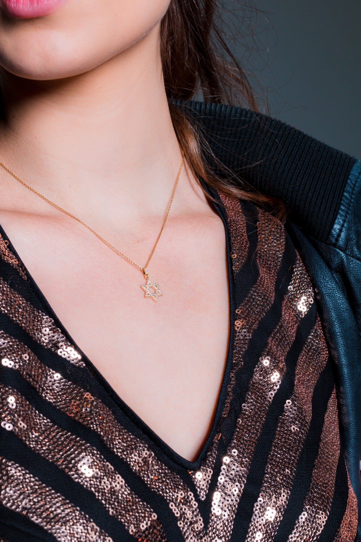 ROCK STAR STAR OF DAVID GOLD PENDANT