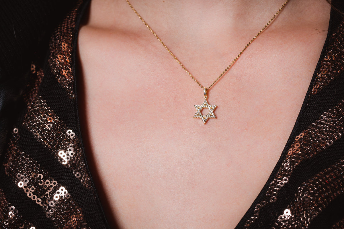 ROCK STAR STAR OF DAVID GOLD PENDANT