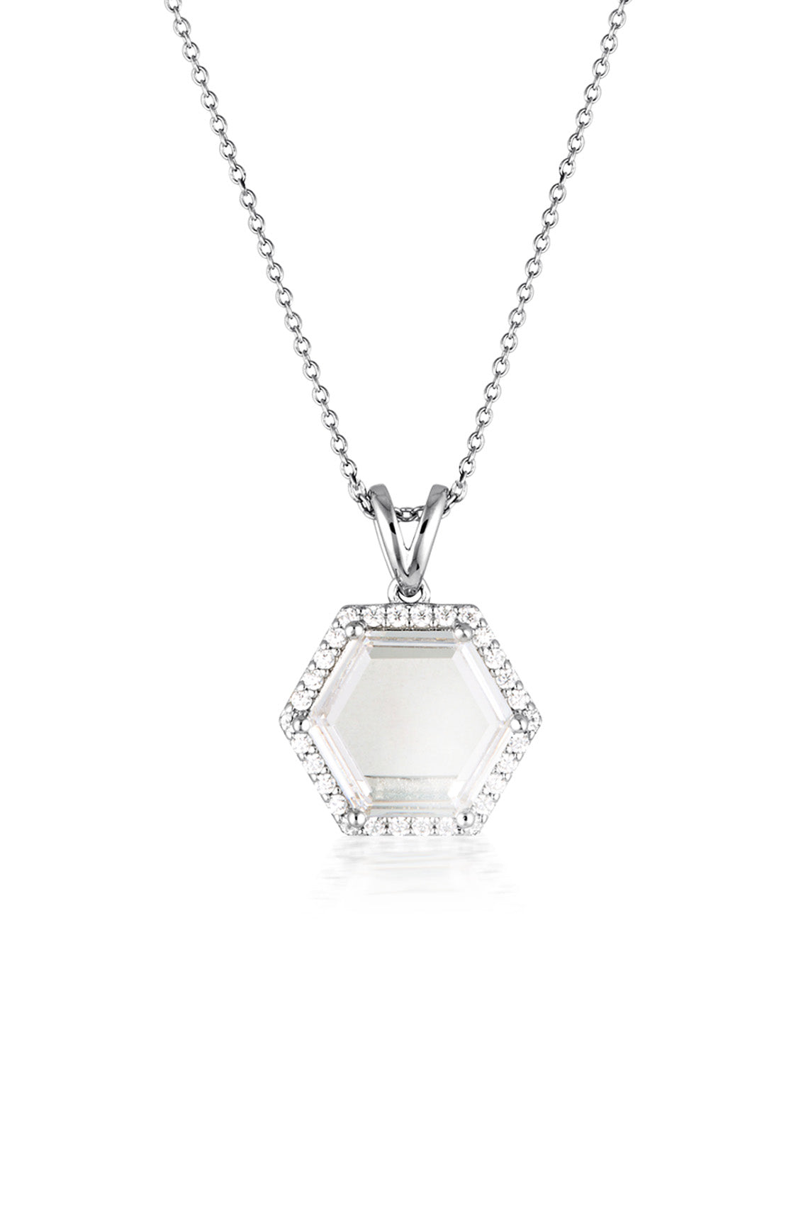 HEXAGON NECKLACE SILVER