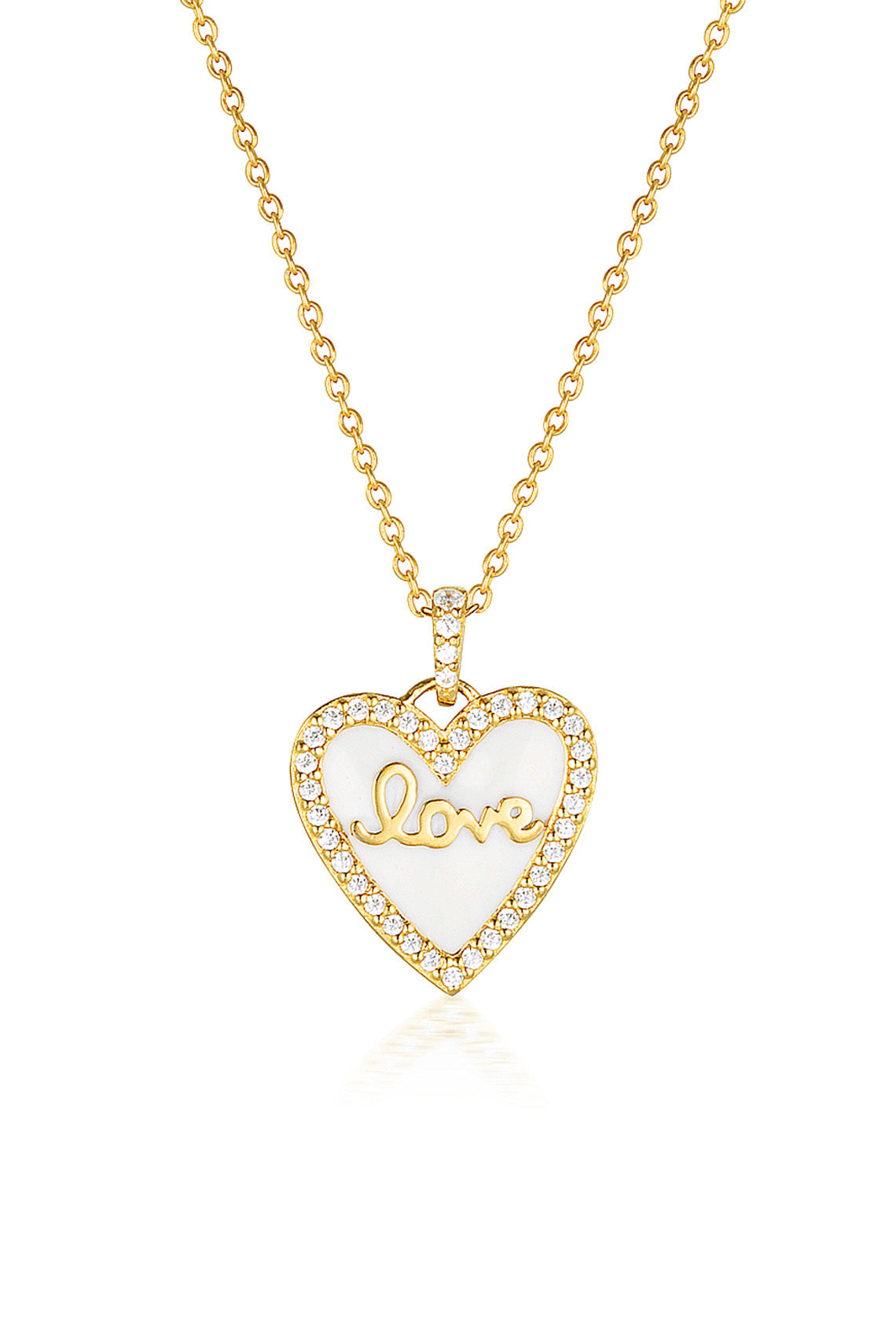 REFLECTION ENAMEL LOVE HEART PENDANT GOLD