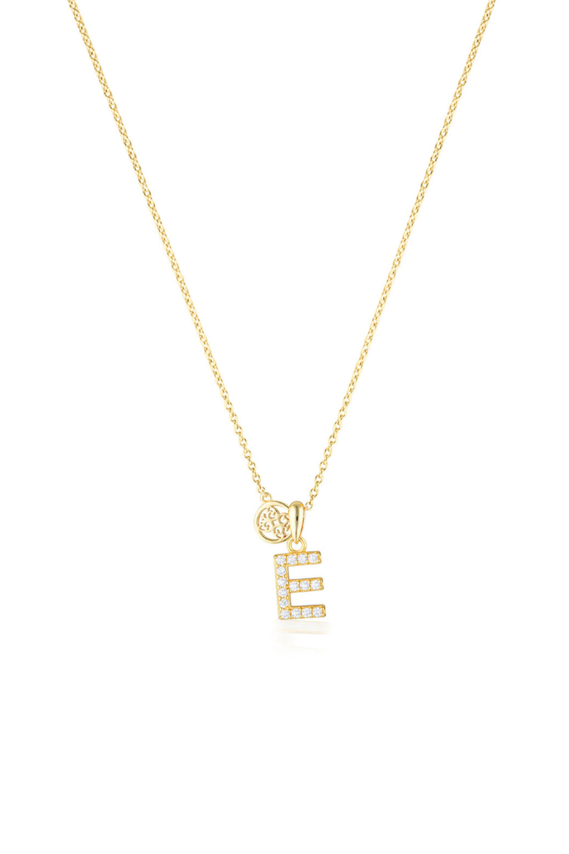 LUXURY LETTERS E INITIAL PENDANT GOLD