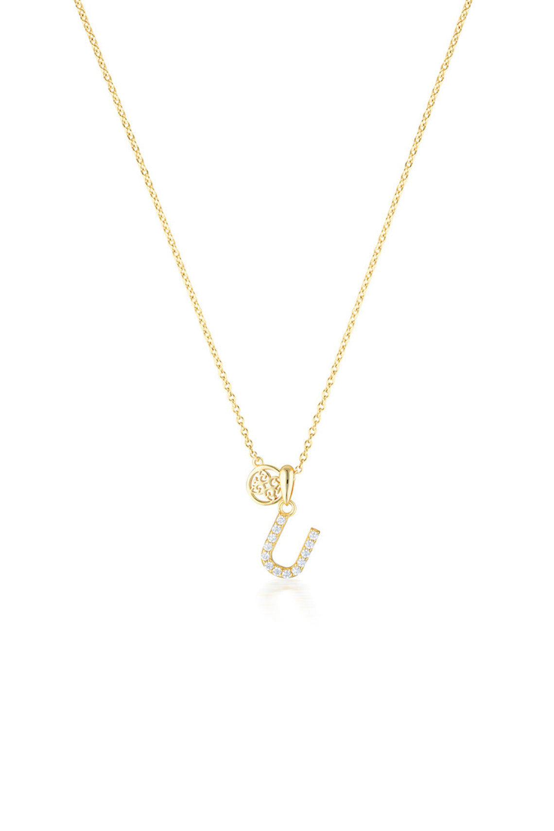 LUXURY LETTERS U INITIAL PENDANT GOLD