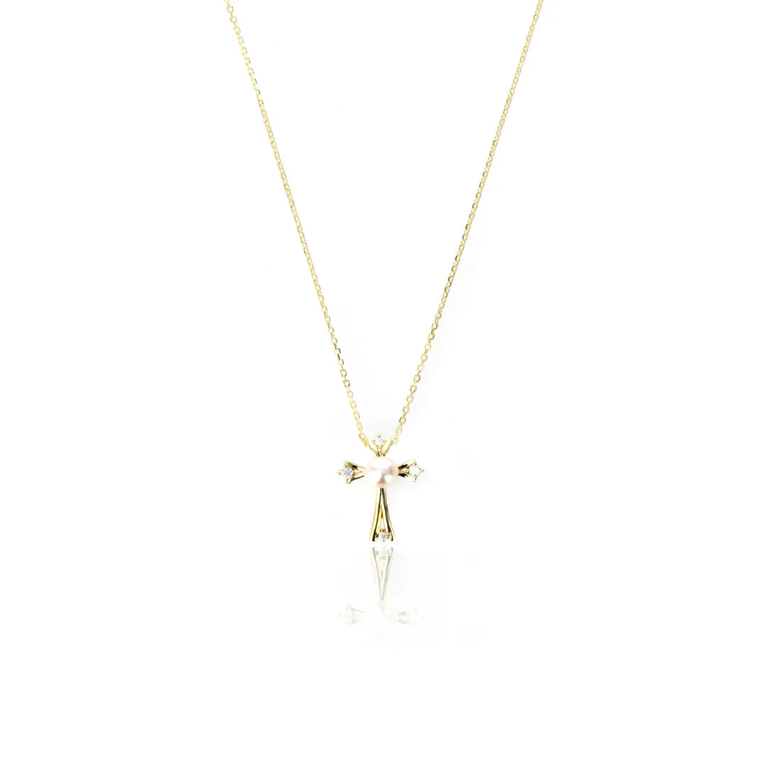 Georgini Oceans Freswater Pearl Cross Gold