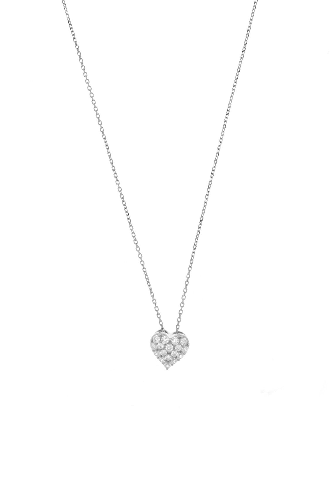 SWEETHEART SPARKLY HEART PENDANT SILVER