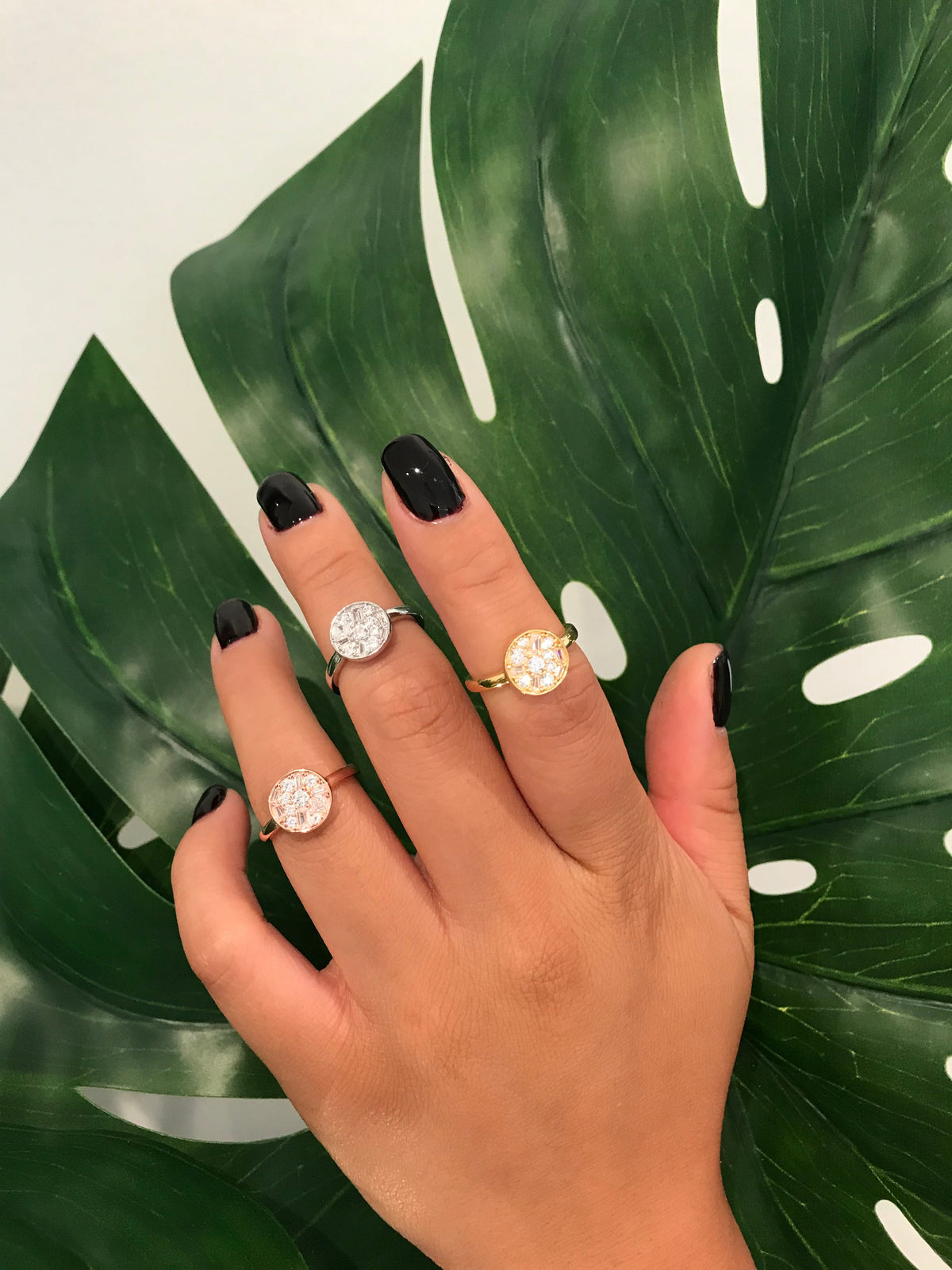 MOSAIC DISC SILVER RING