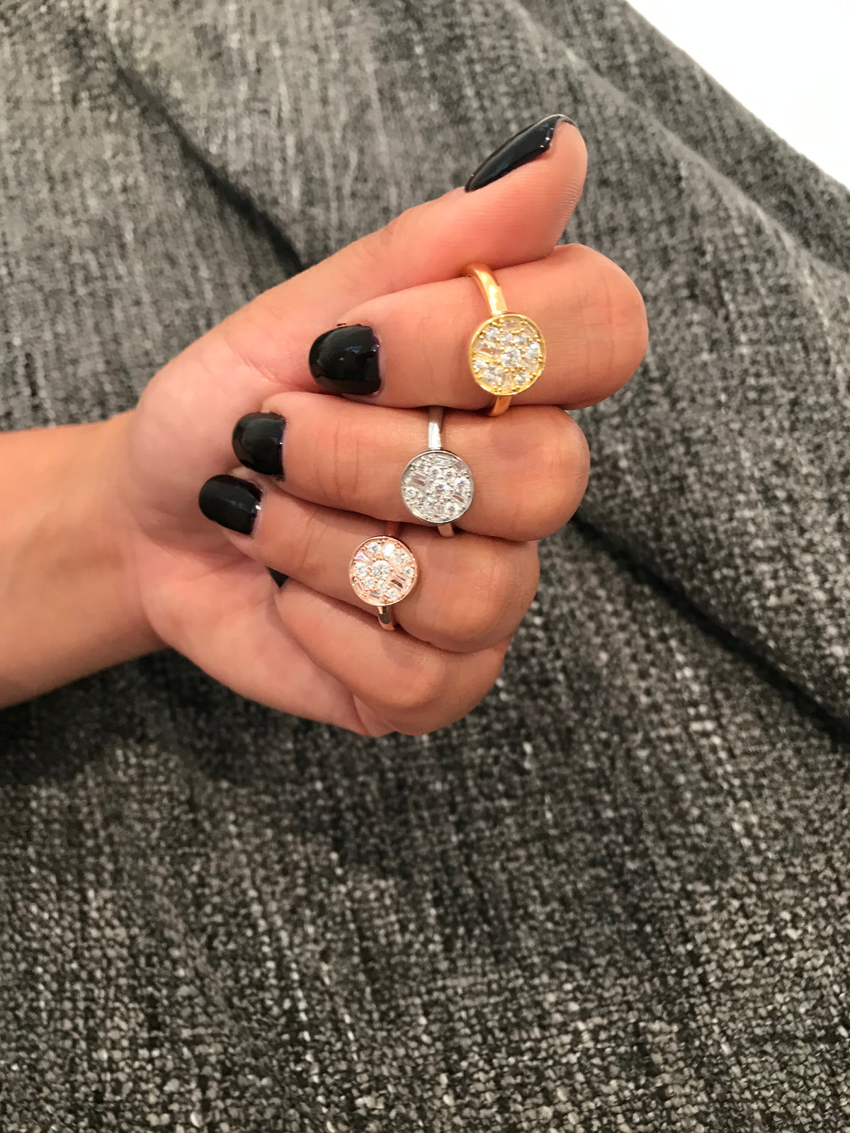 MOSAIC DISC GOLD RING