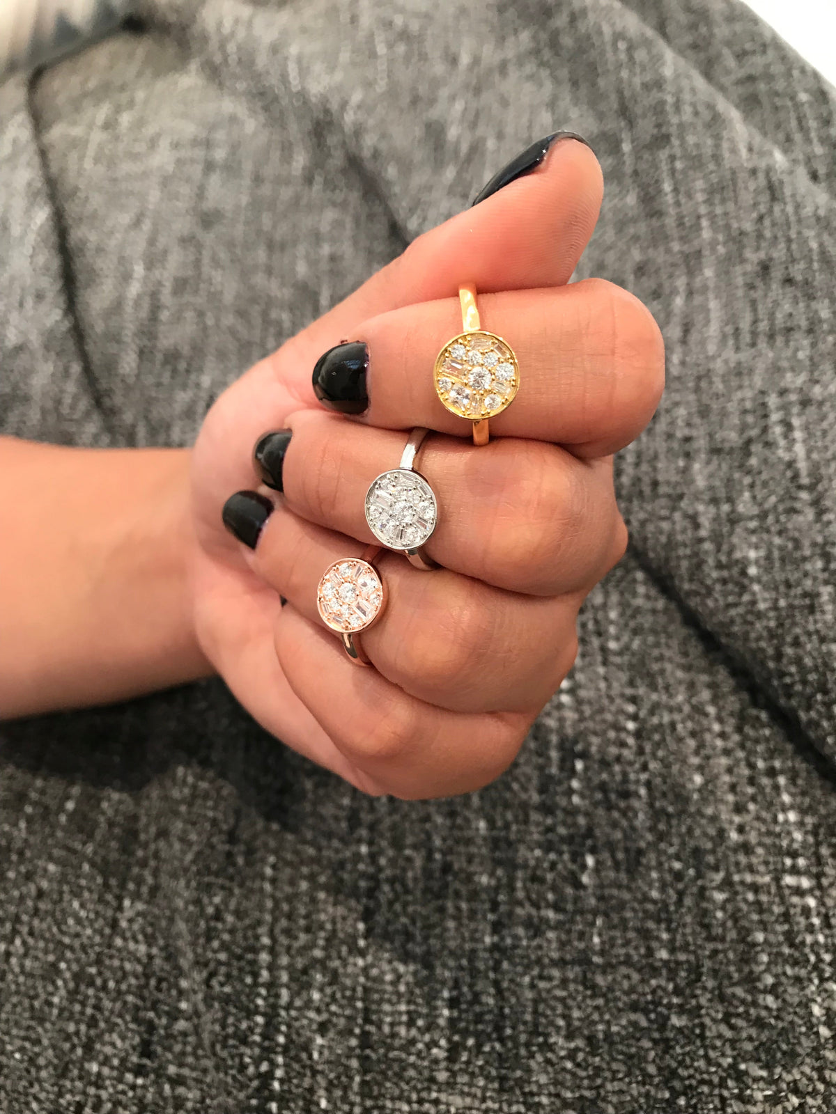 MOSAIC DISC GOLD RING