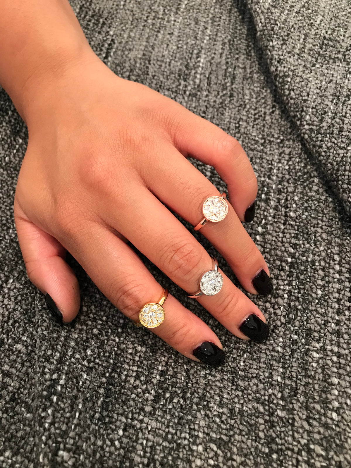 MOSAIC DISC ROSE GOLD RING