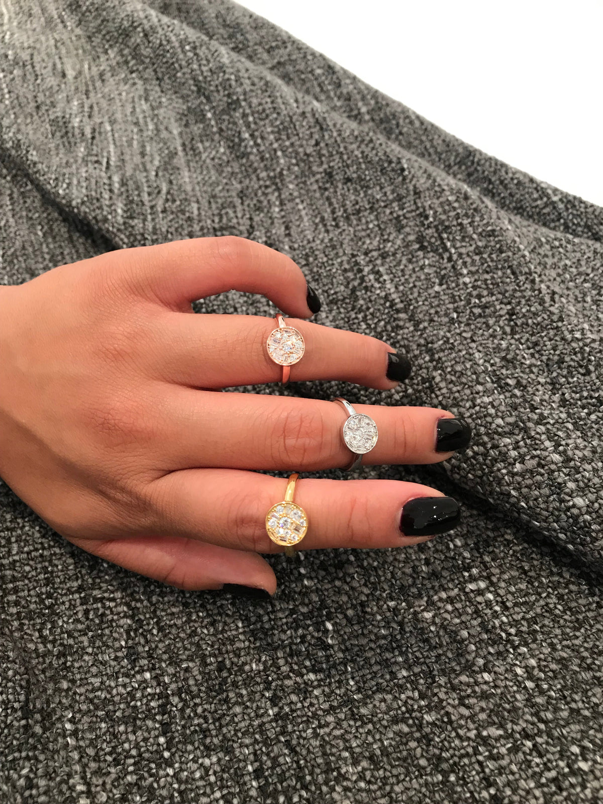 MOSAIC DISC GOLD RING