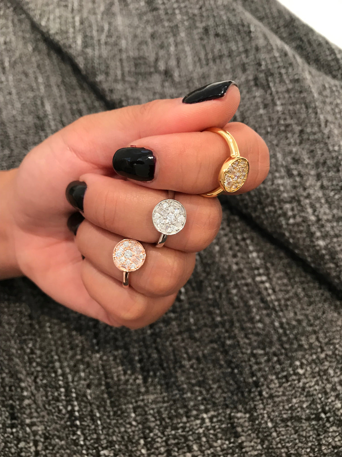 MOSAIC DISC GOLD RING