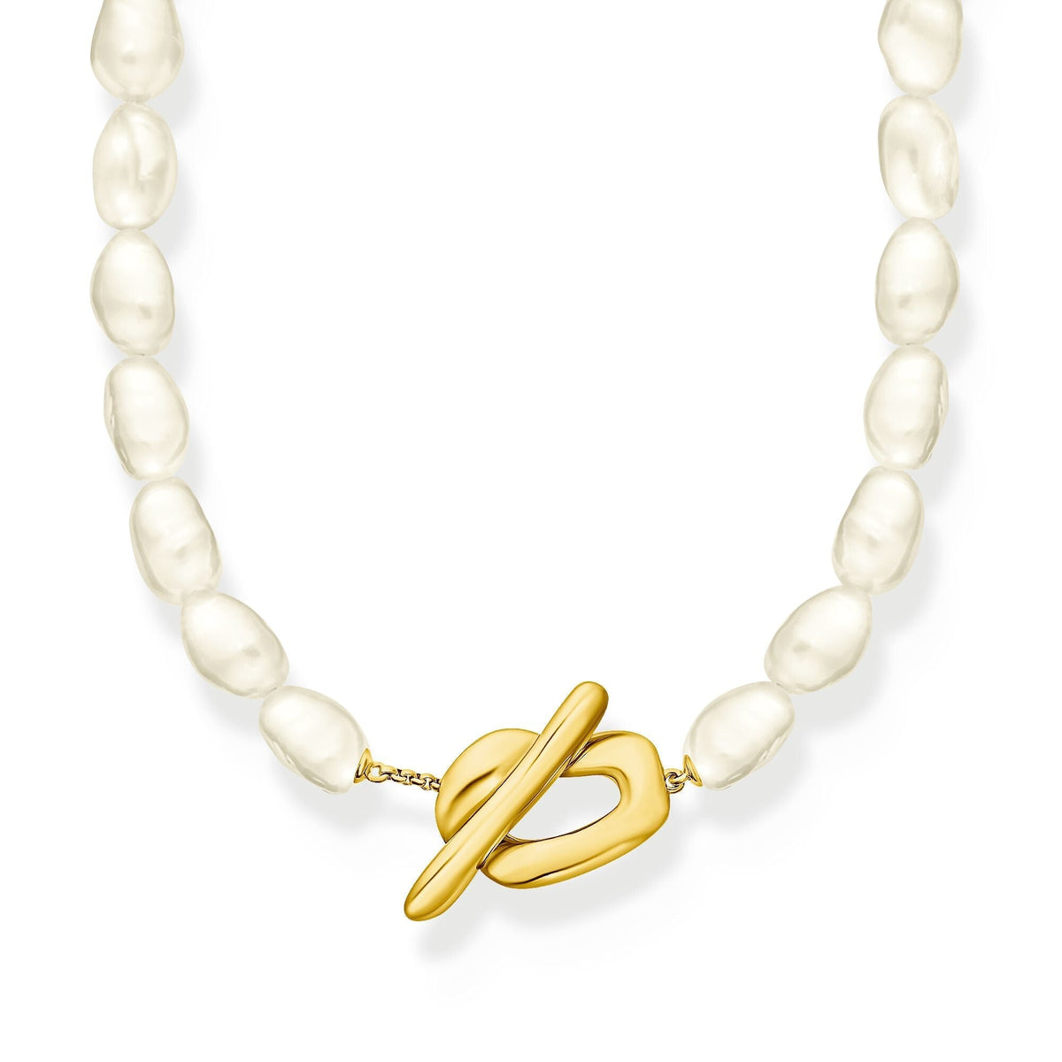 THOMAS SABO Fluid Pearl Necklace in Gold