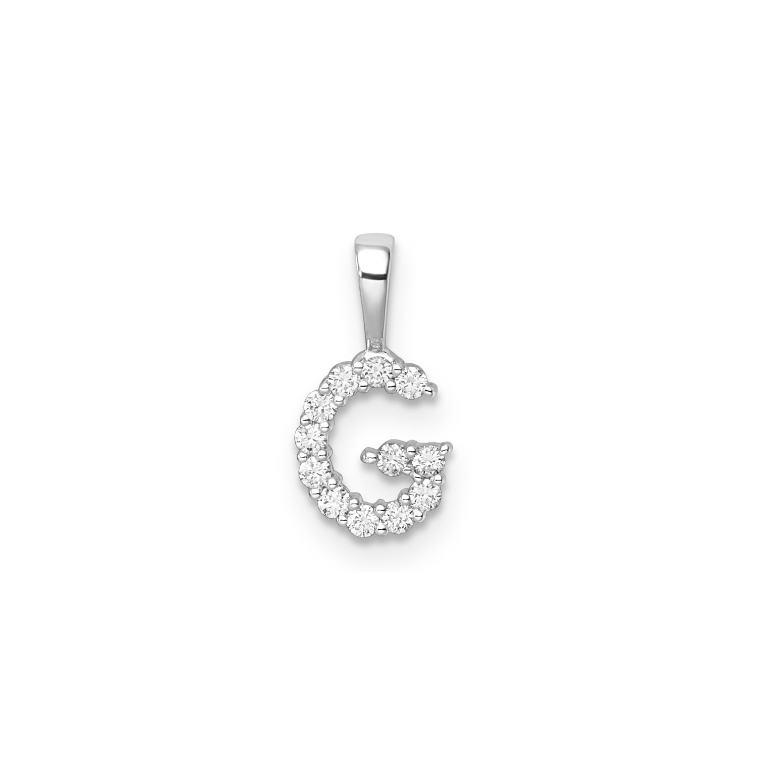 0.12ct Lab Grown Diamond Initial G Pendant in 9ct White Gold