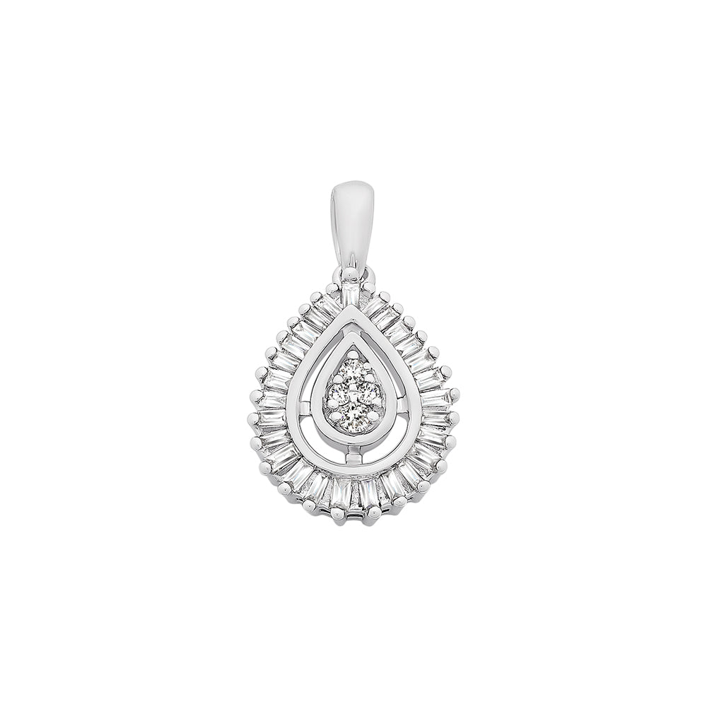 9ct White Gold 0.20ct TWD Diamond Pendant