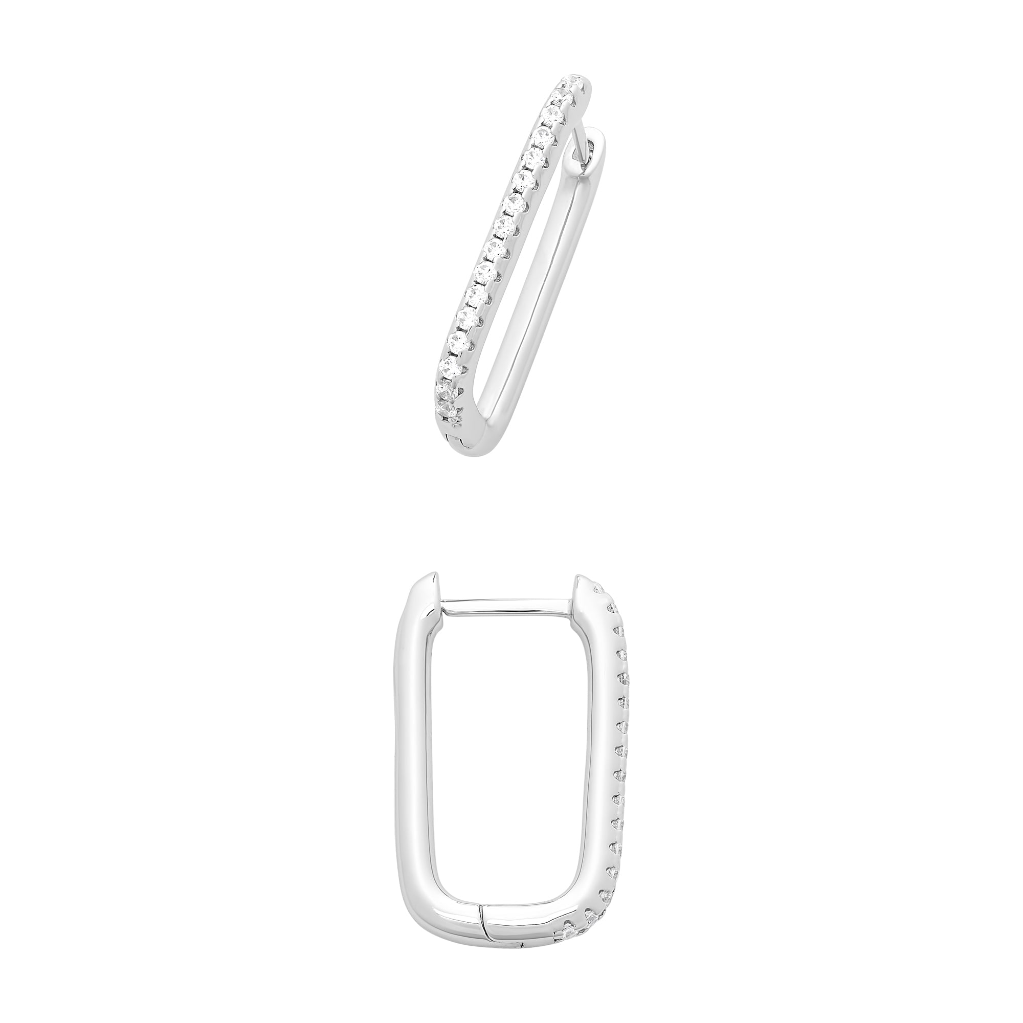 Sterling Silver Cubic Zirconia Huggies