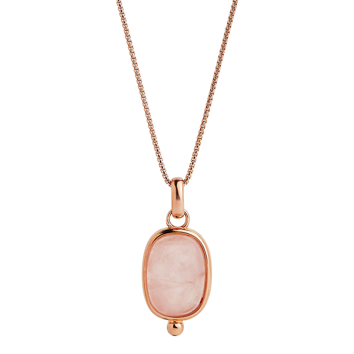 NAJO Fleur Rose Gold Rose Quartz Necklace (45cm+ext)