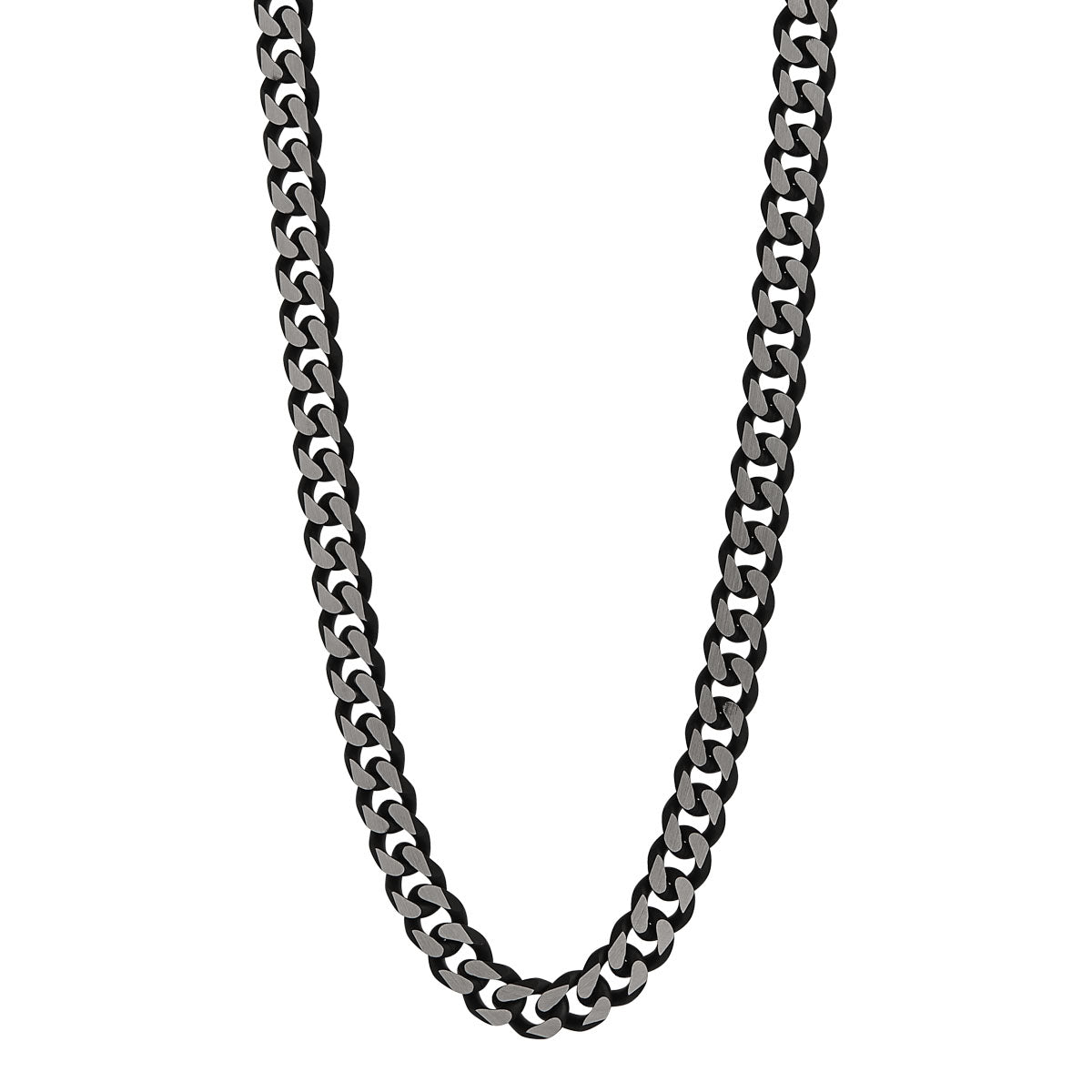 NAJO Nero Men's 8.5mm Steel Chain Necklace (55cm)