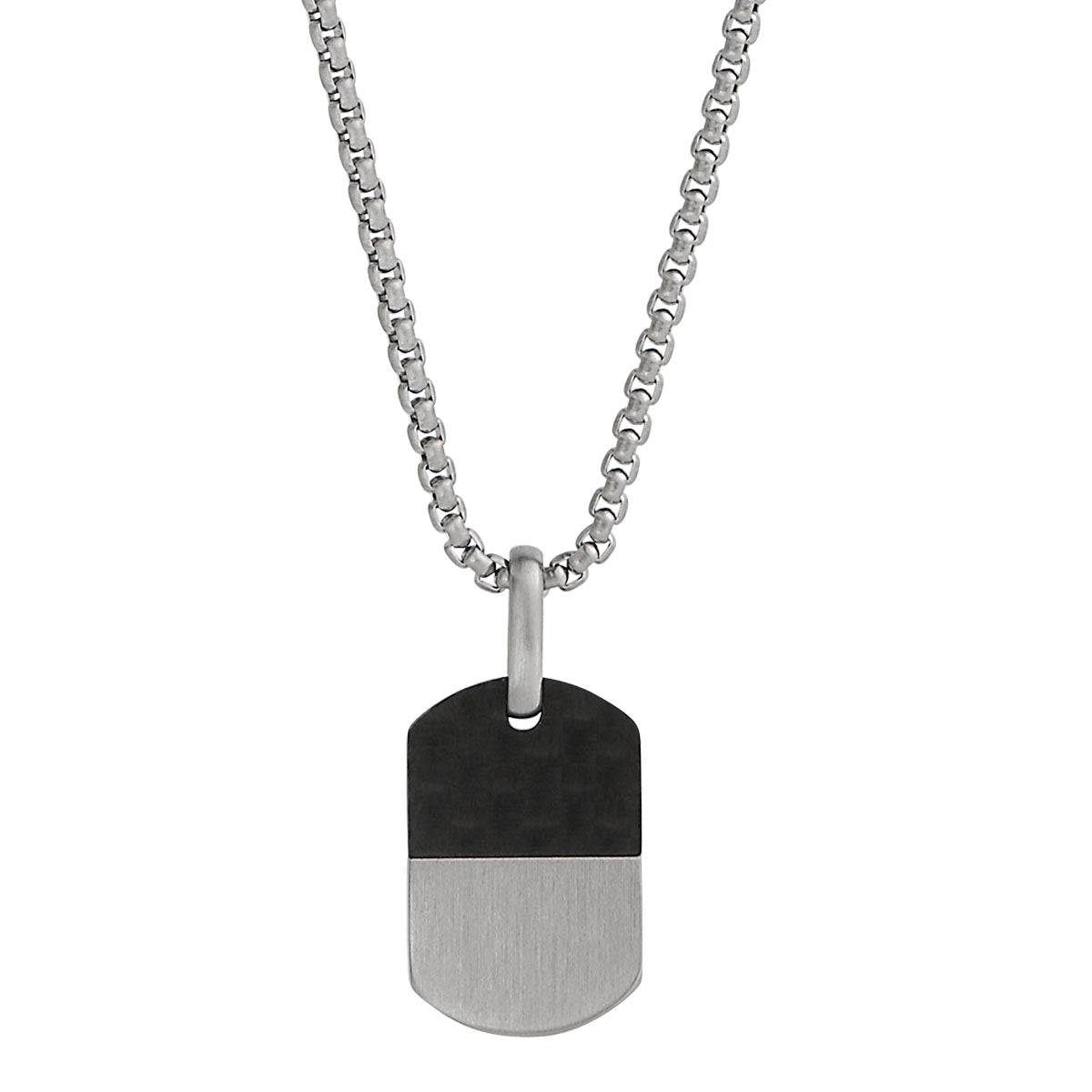 NAJO Aviator Men's Carbon Fibre & Steel Necklace (55cm)