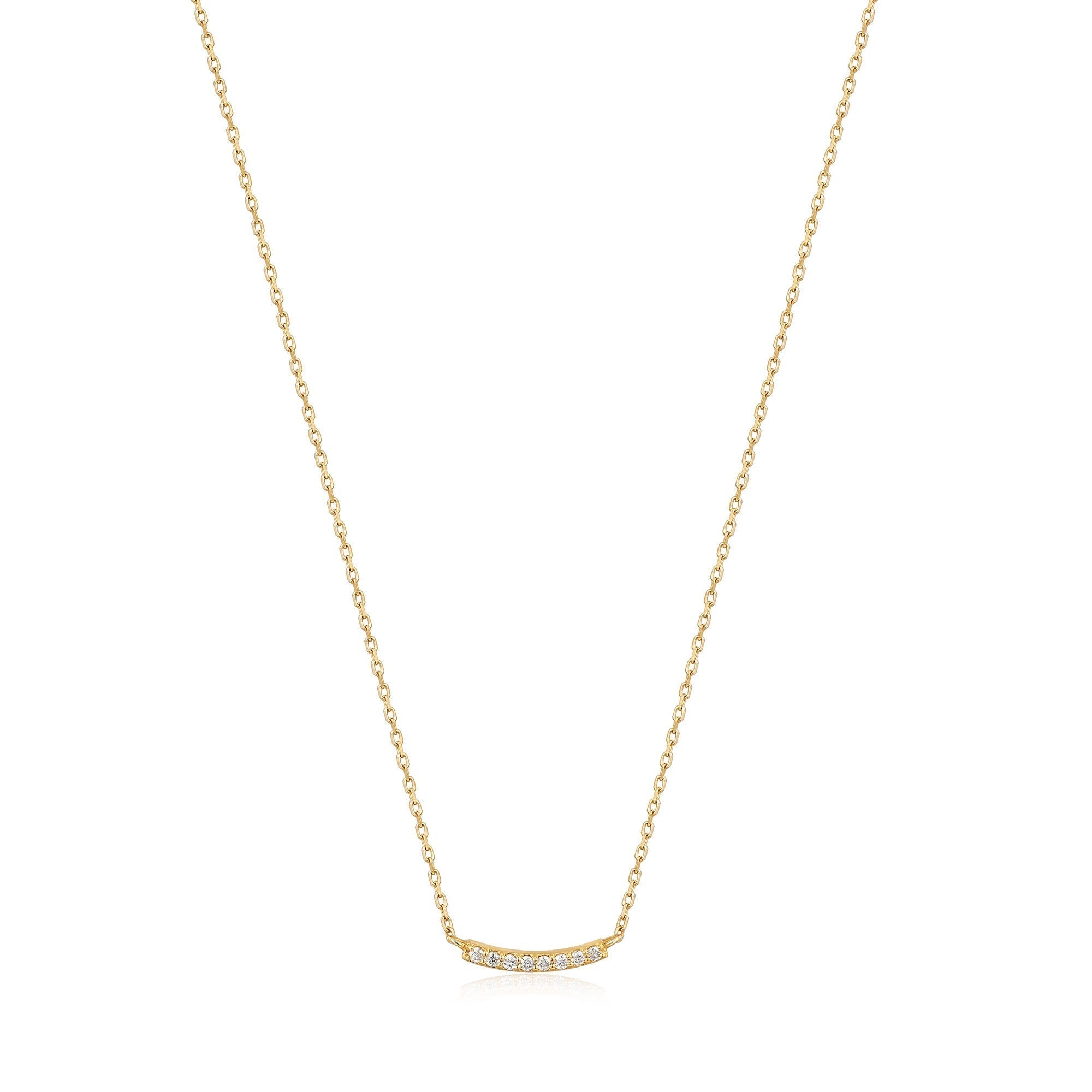 Ania Haie 14ct Gold Magma Curve Diamond Necklace