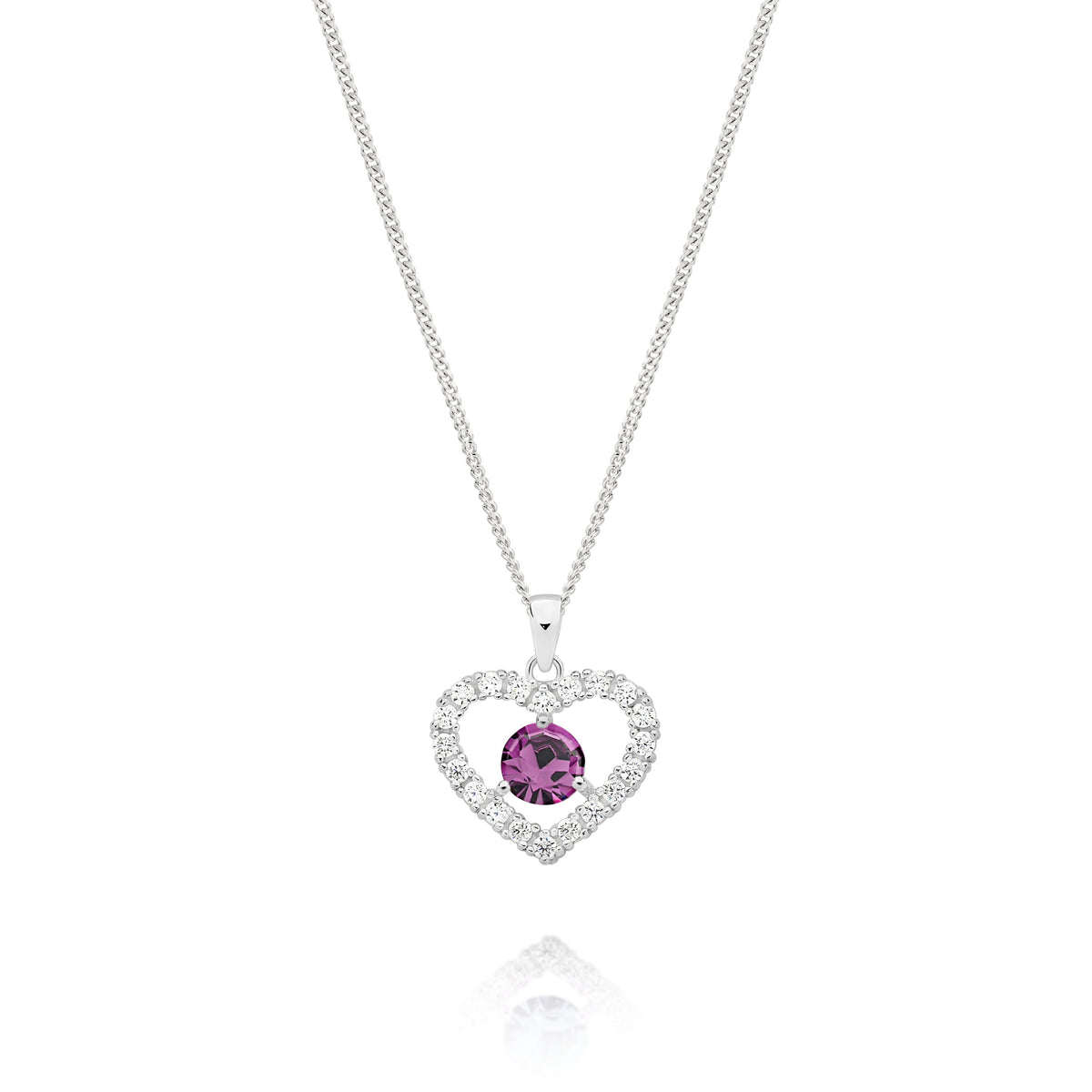 Silver FEBRUARY Birthstone Pendant