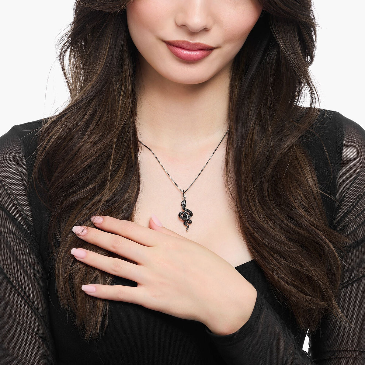 THOMAS SABO Snake pendant with black zirconia