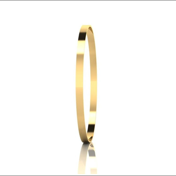 9ct Yellow Gold Solid Flat 4mm Bangle