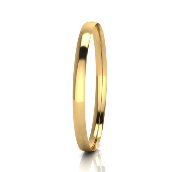 9ct Yellow Gold Solid Low Dome 6mm Bangle