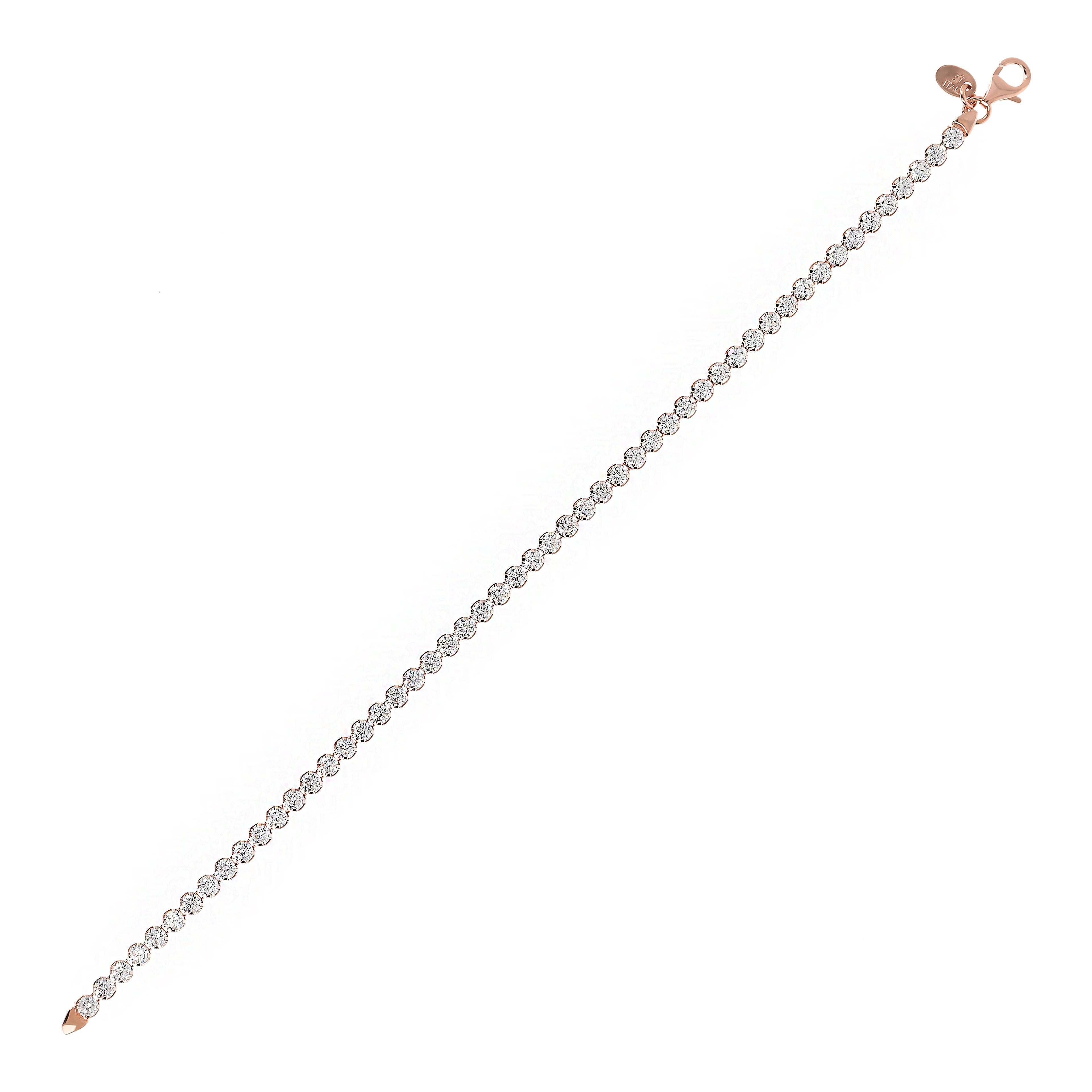 Bronzallure Altissima White Cubic Zirconia Tennis Bracelet