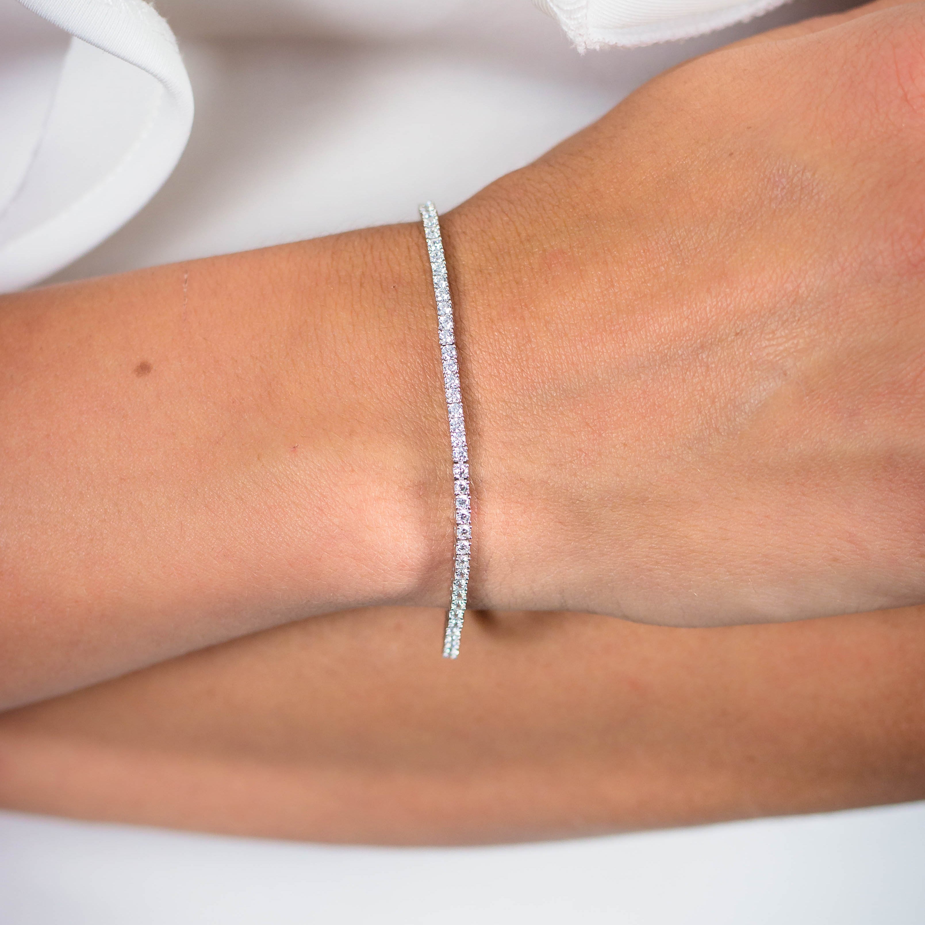 Georgini Milestone Cubic Zirconia 2mm Tennis Bracelet in Silver