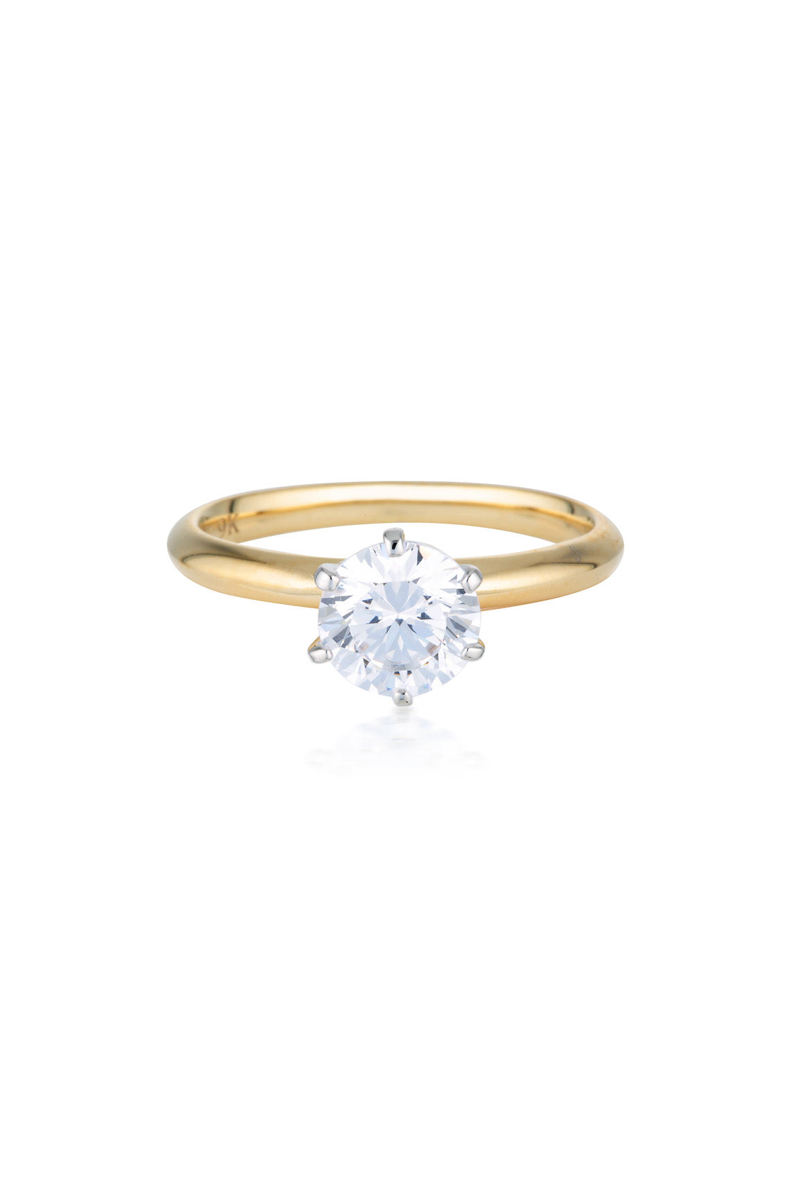 ROUND BRILLIANT CUT 1.25CT SOLITAIRE WITH KNIFE EDGE BAND IN GOLD
