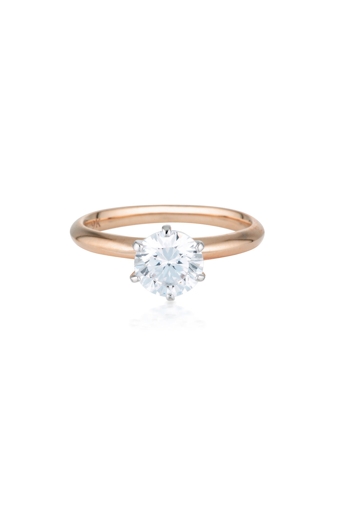 ROUND BRILLIANT CUT 1.25CT SOLITAIRE WITH KNIFE EDGE BAND IN ROSE GOLD