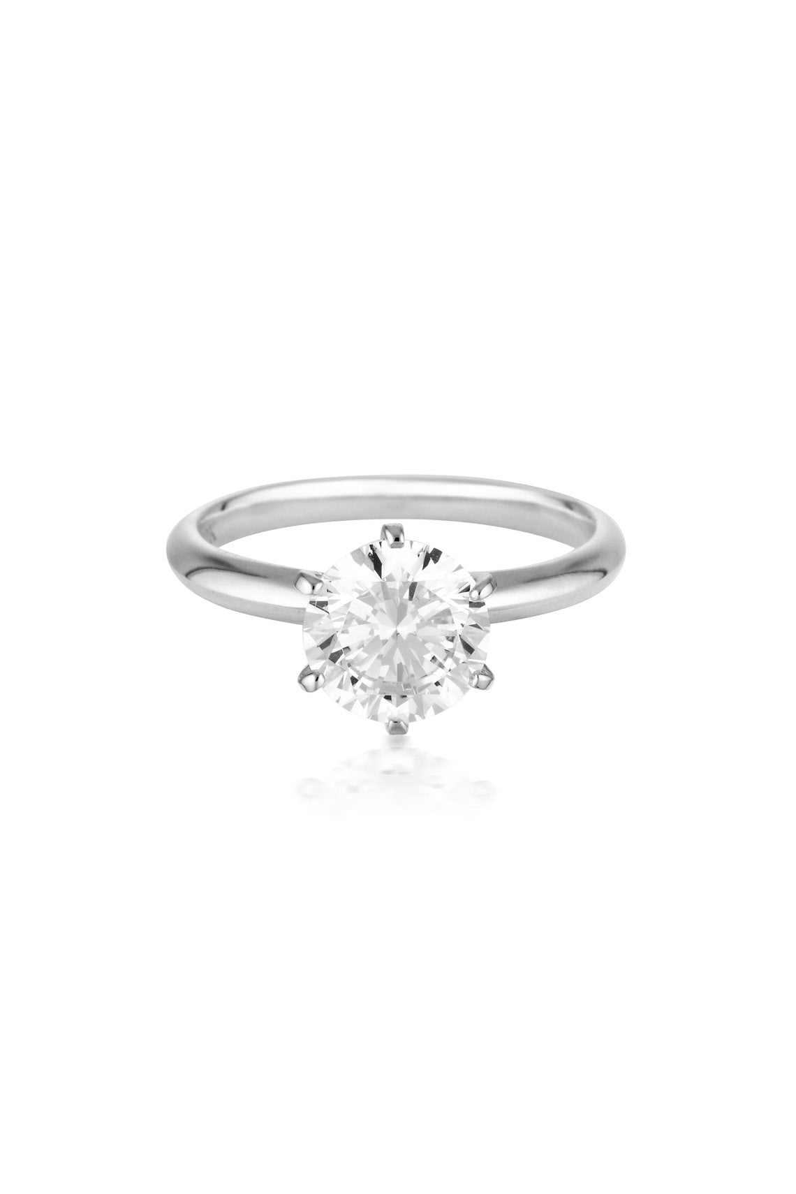 Round Brilliant Cut 2ct Solitaire with Knife Edge Band in White Gold
