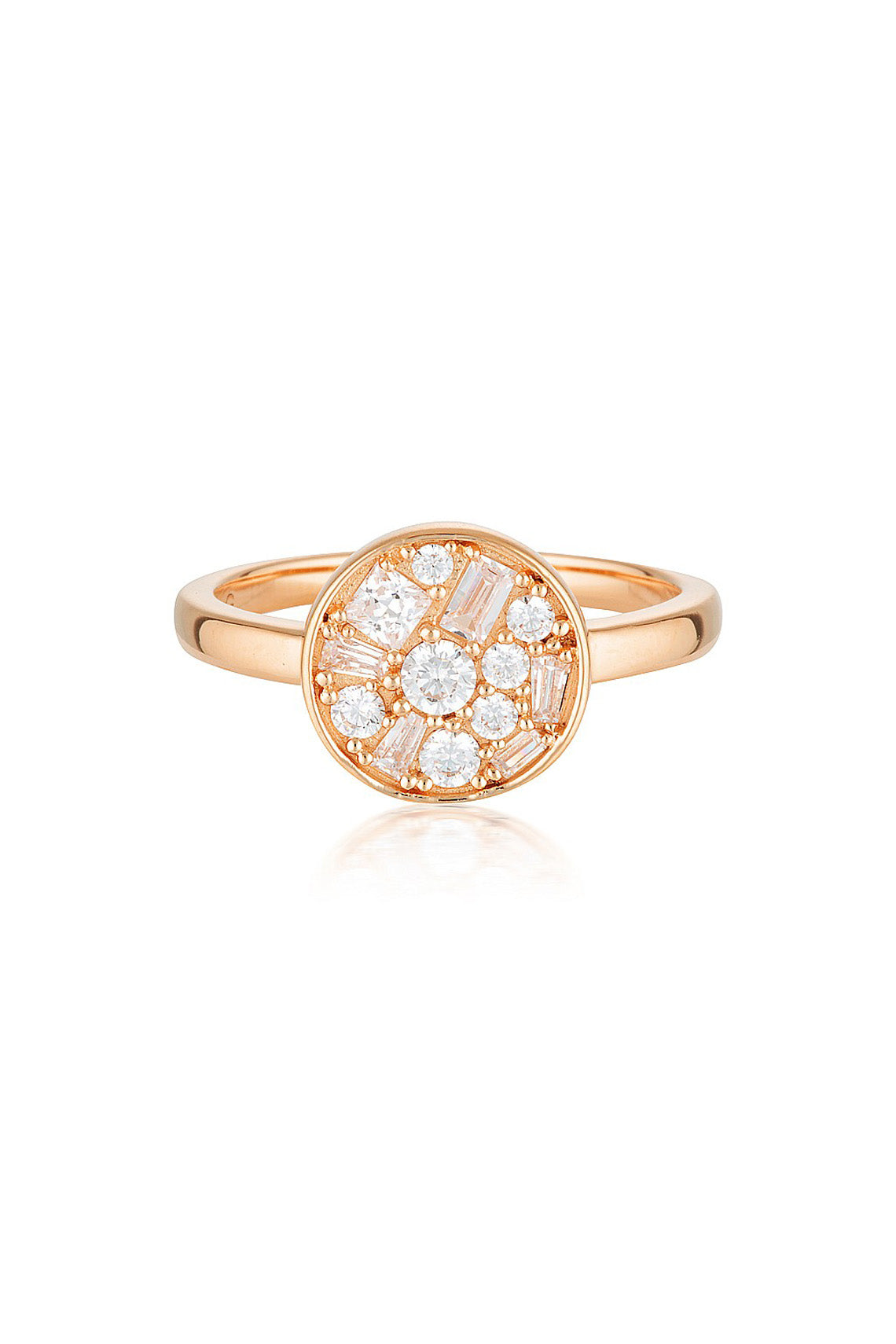 MOSAIC DISC ROSE GOLD RING