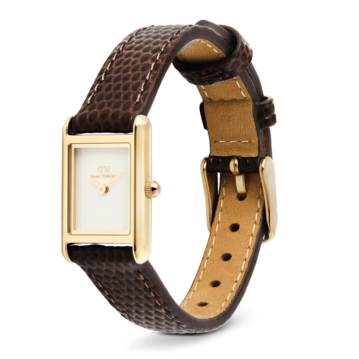 Daniel Wellington Bound Mini Dark Brown Lizard Gold
