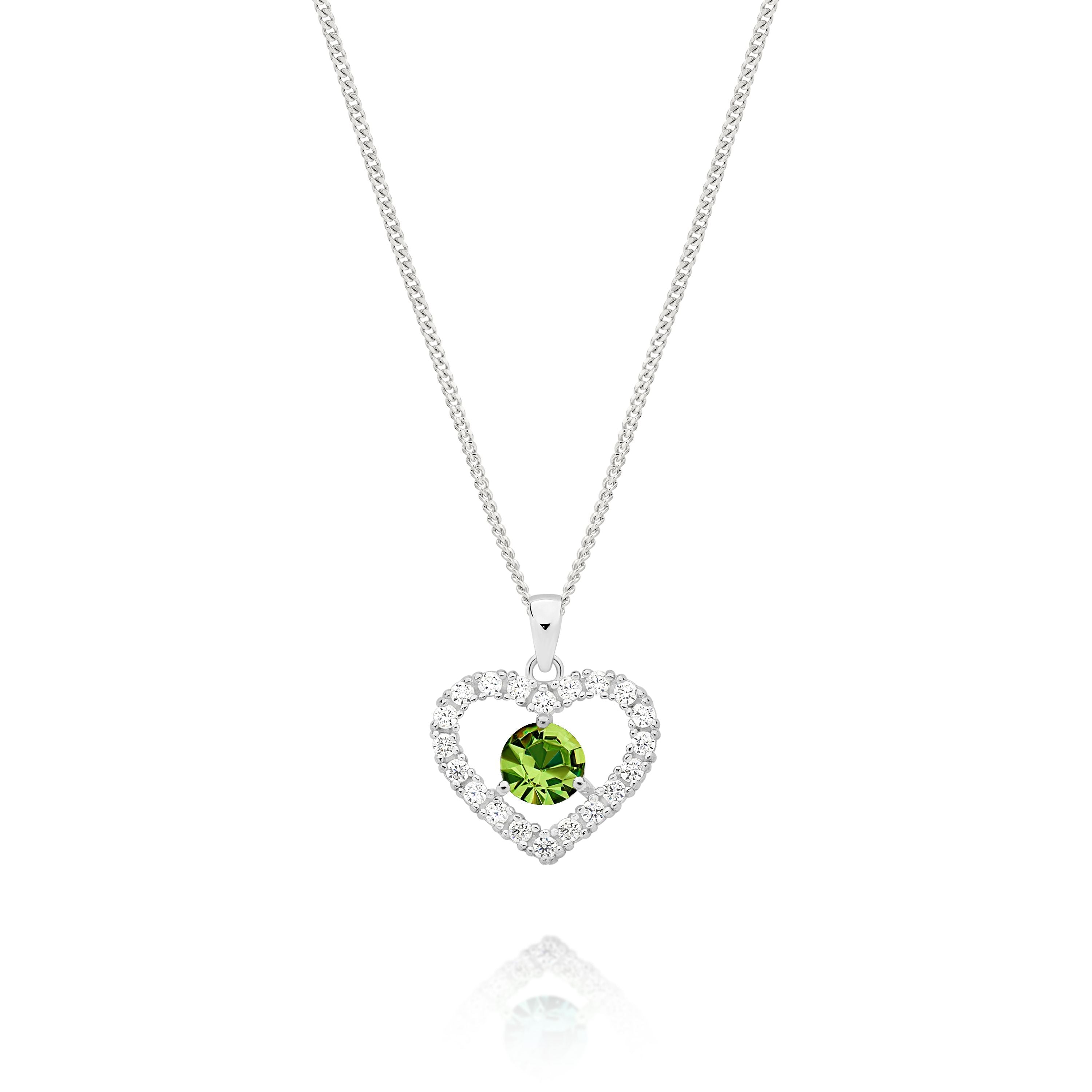 Silver AUGUST Birthstone Pendant