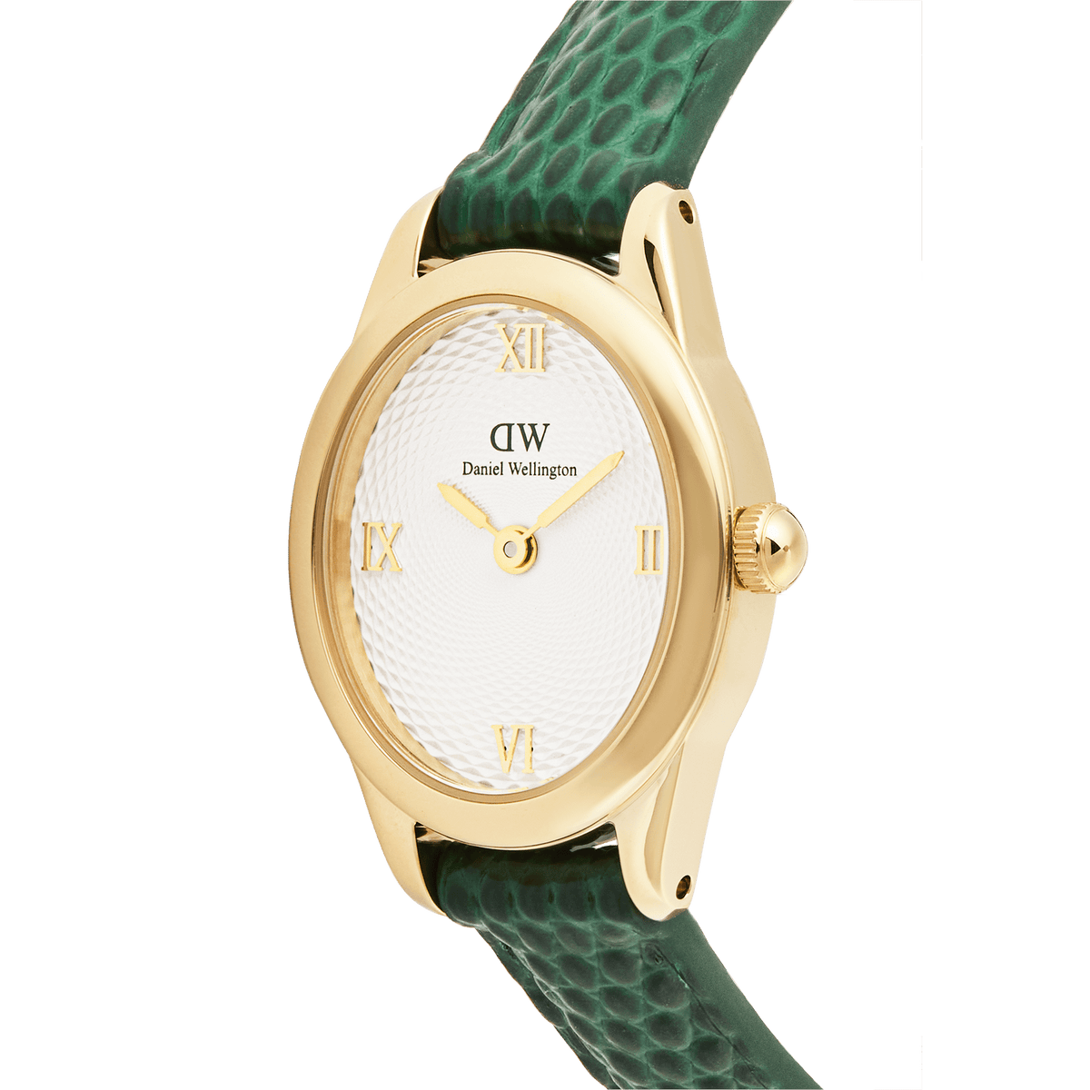 Daniel Wellington Ophelia Mini Green Lizard White Guilloché Gold