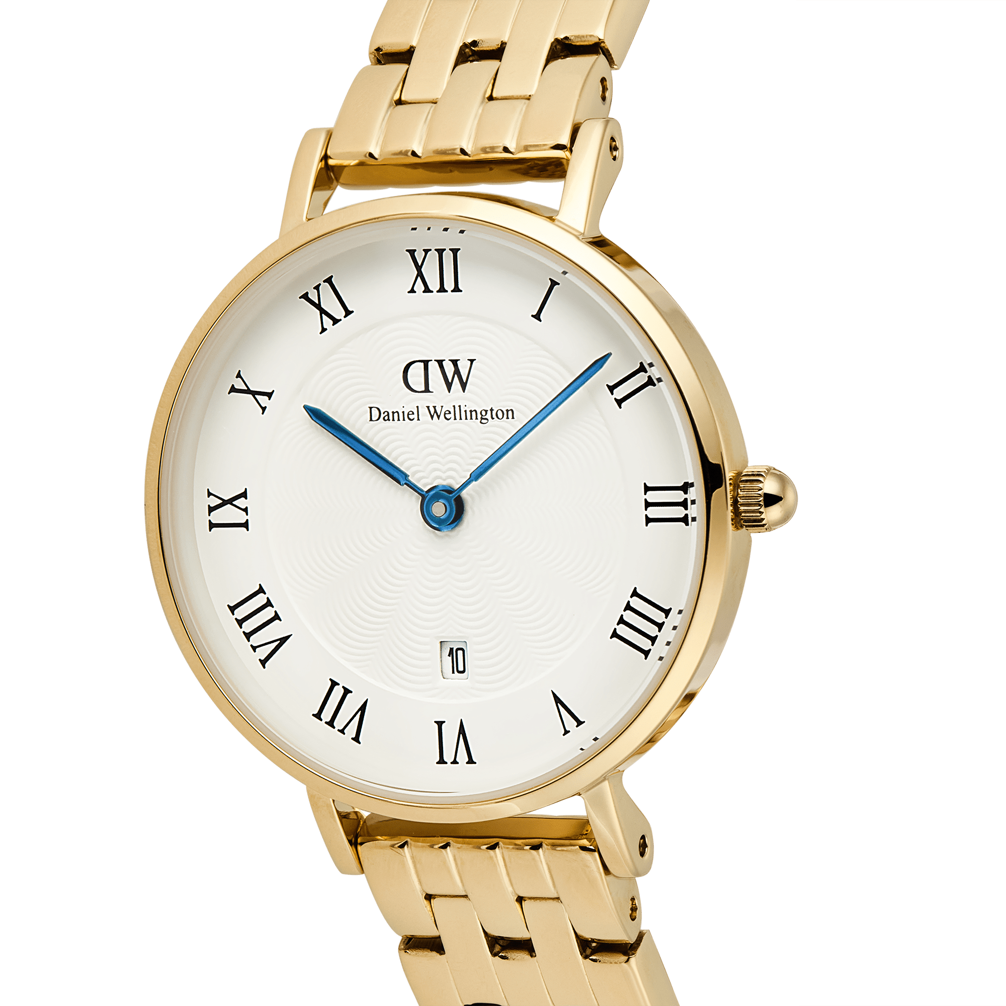 Daniel Wellington Petite Roman Numerals Date 5-link Gold