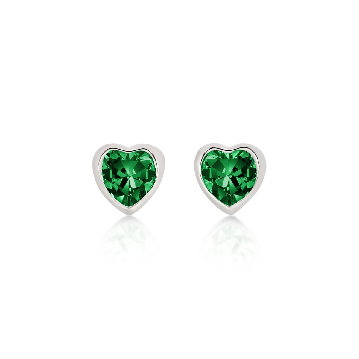 Silver MAY Birthstone Studs