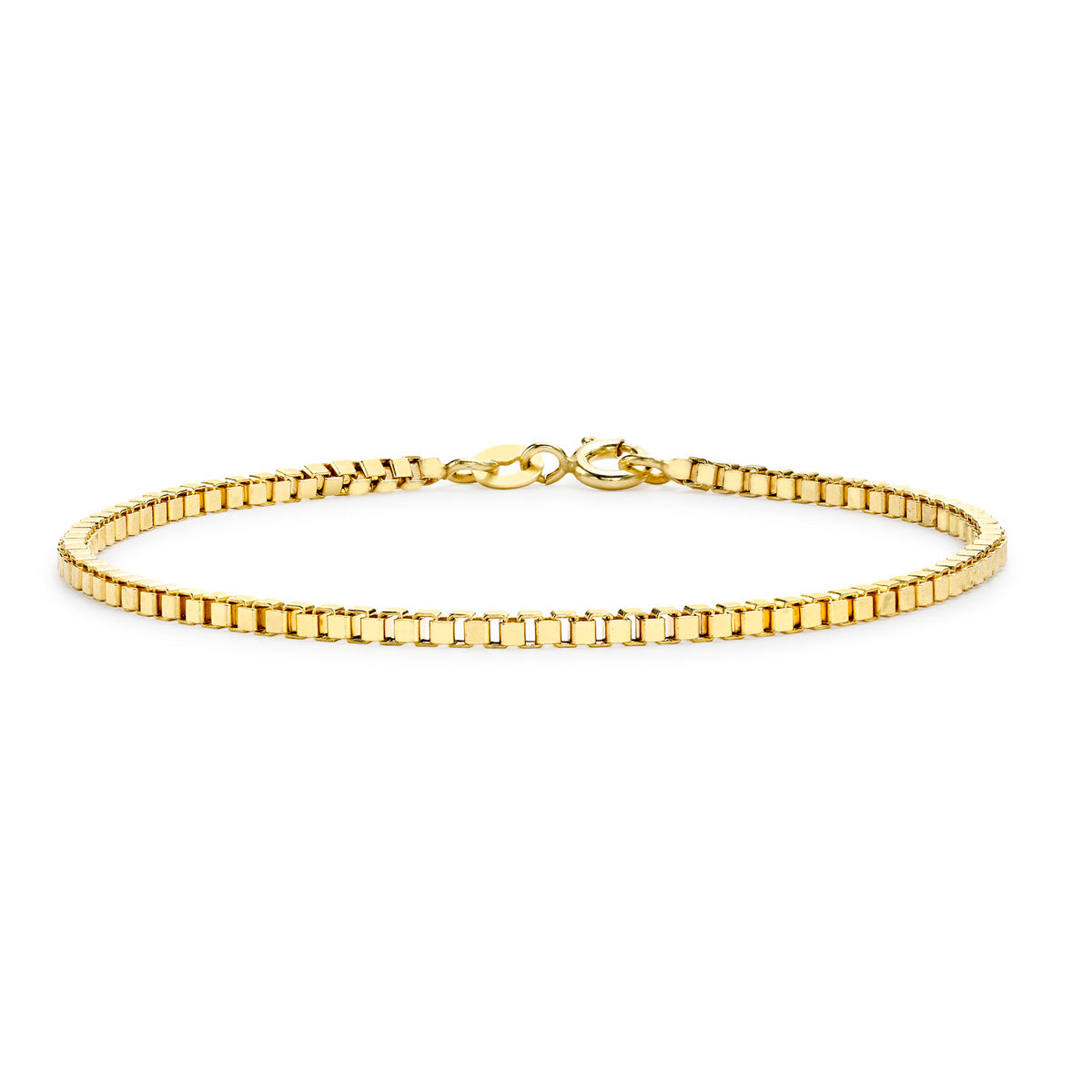 9ct Yellow Gold Hollow Box Bracelet