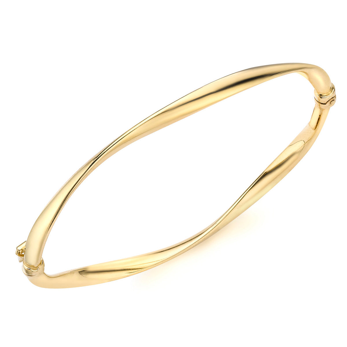 9ct Yellow Gold Hollow Organic Twist Bangle