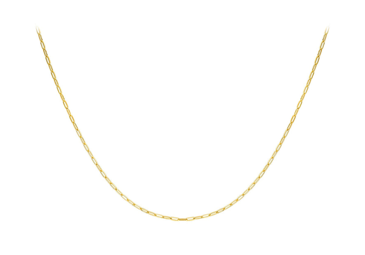 9ct Yellow Gold Paper Chain Necklace 50 cm