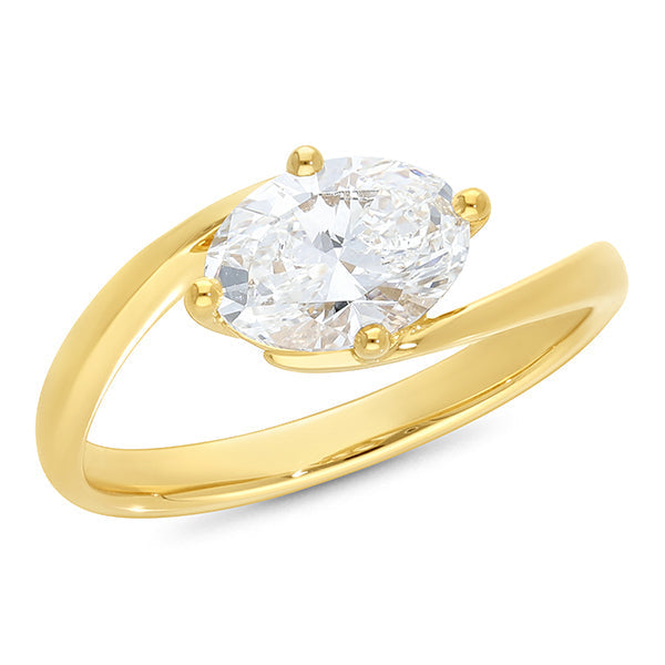 1.5ct Marquise Cut Lab Grown Diamond Engagement Ring In 18ct Yellow Gold