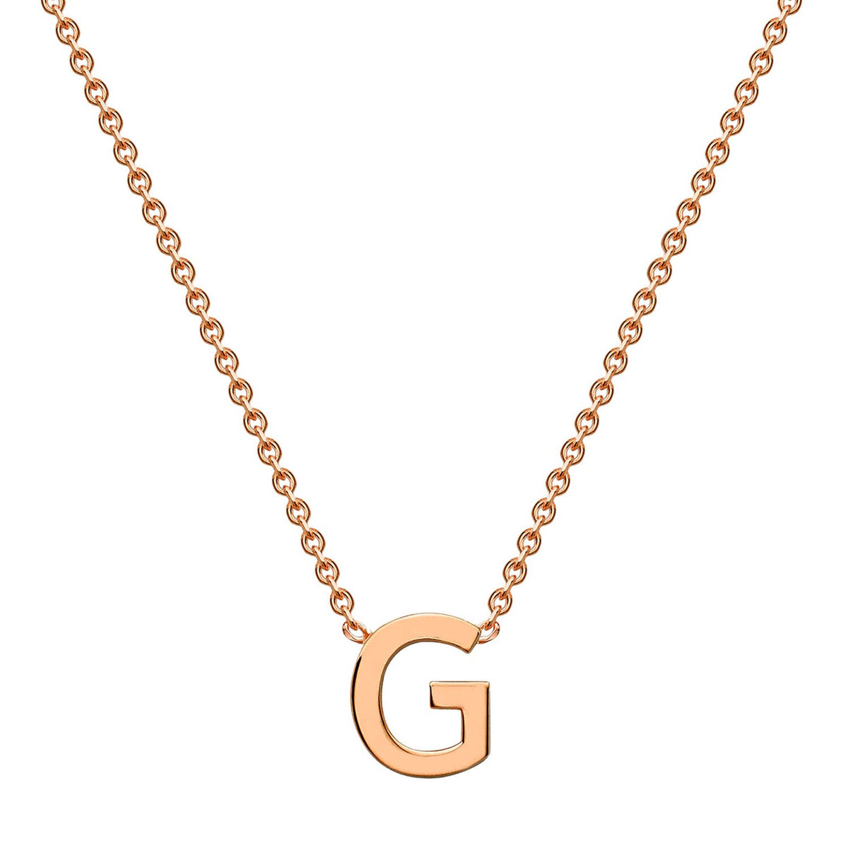 9ct Rose Gold 'G' Initial Adjustable Letter Necklace 38/43cm