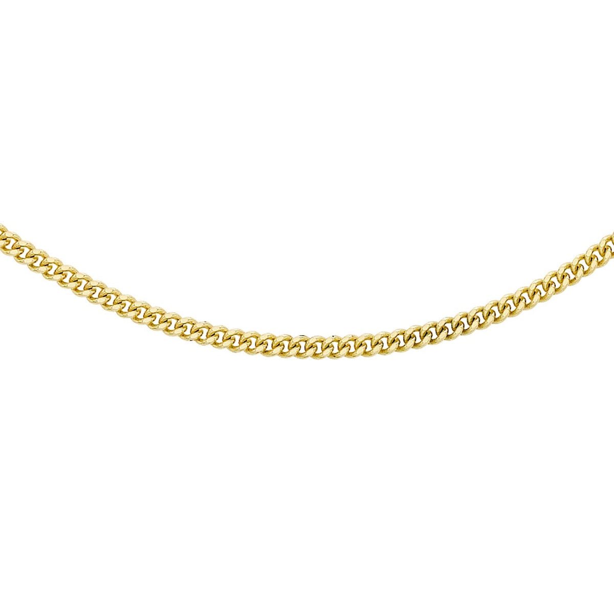 9ct Yellow Gold 40 Diamond Cut Curb Chain 46cm