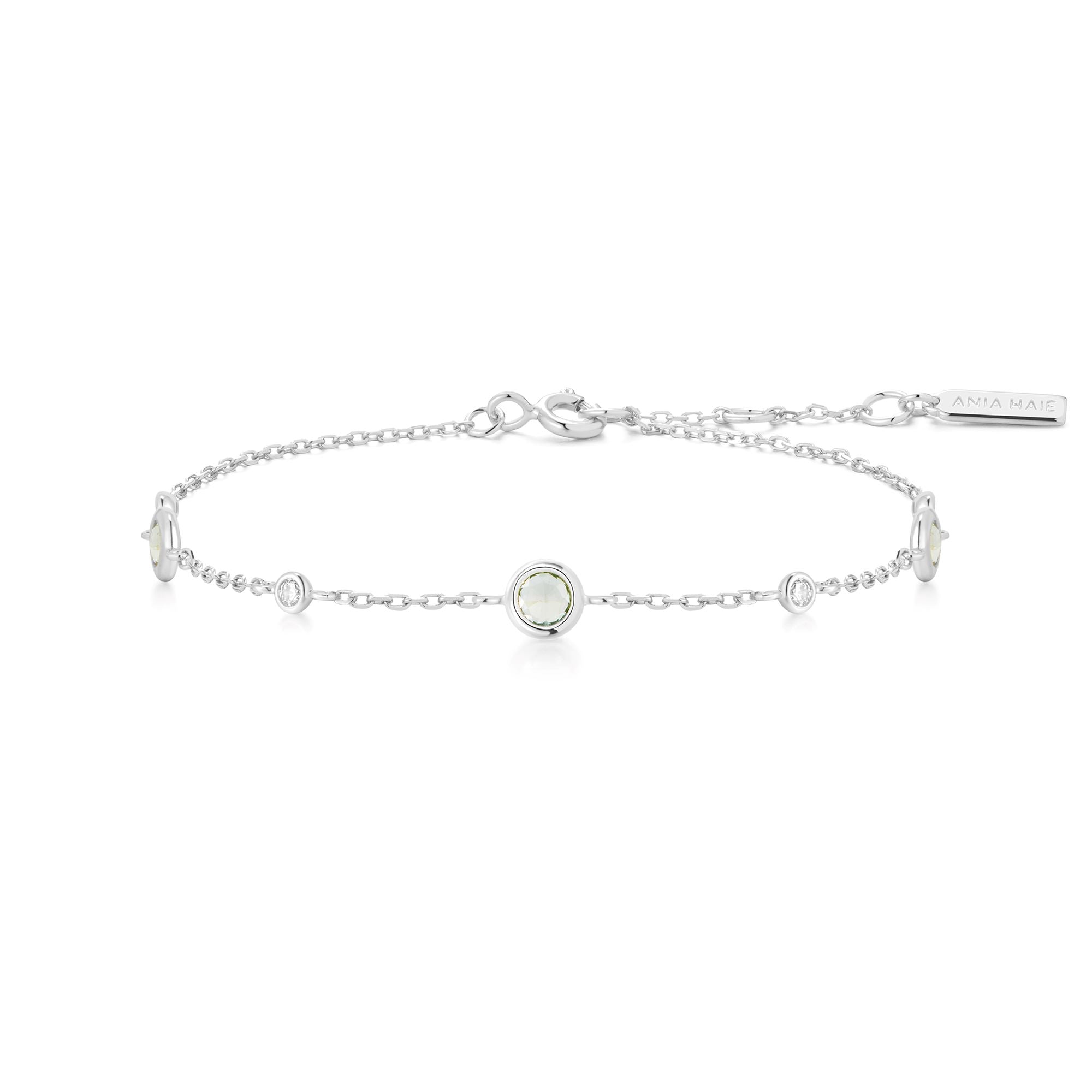 Ania Haie Silver Mint Green Station Bracelet