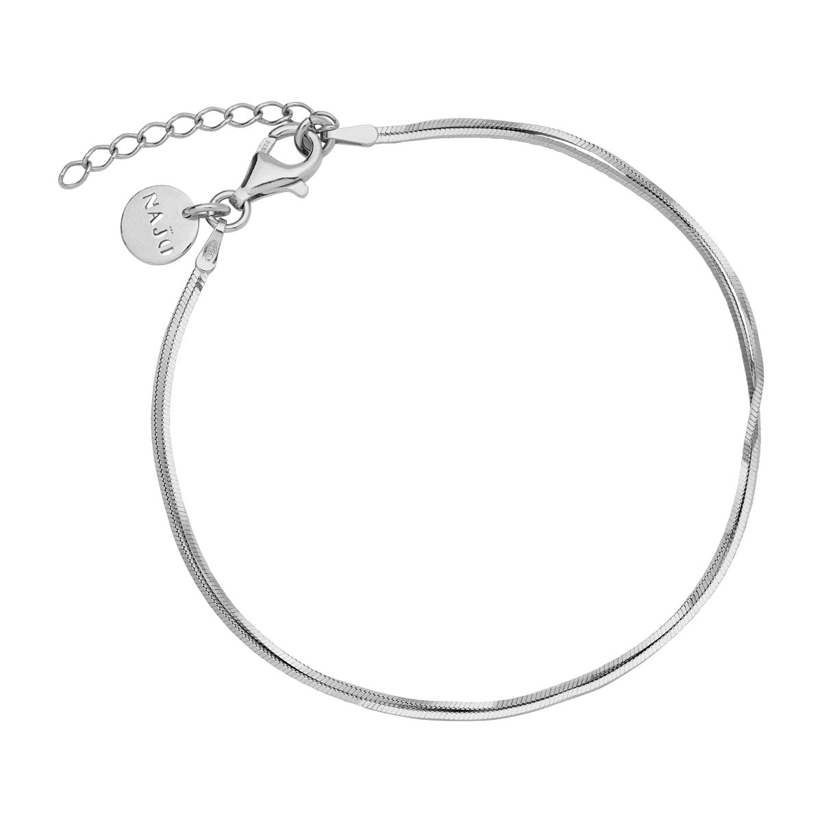 NAJO Mirage Silver Double Chain Bracelet (18.5cm+ext)