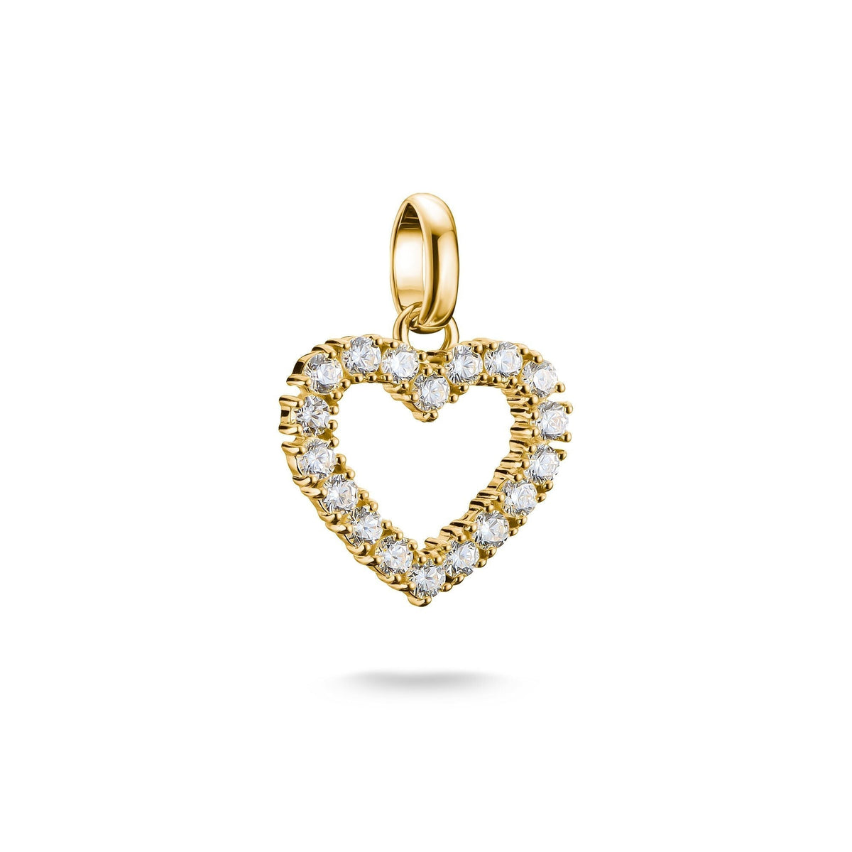 THOMAS SABO Connect Charm heart with white stones in Gold