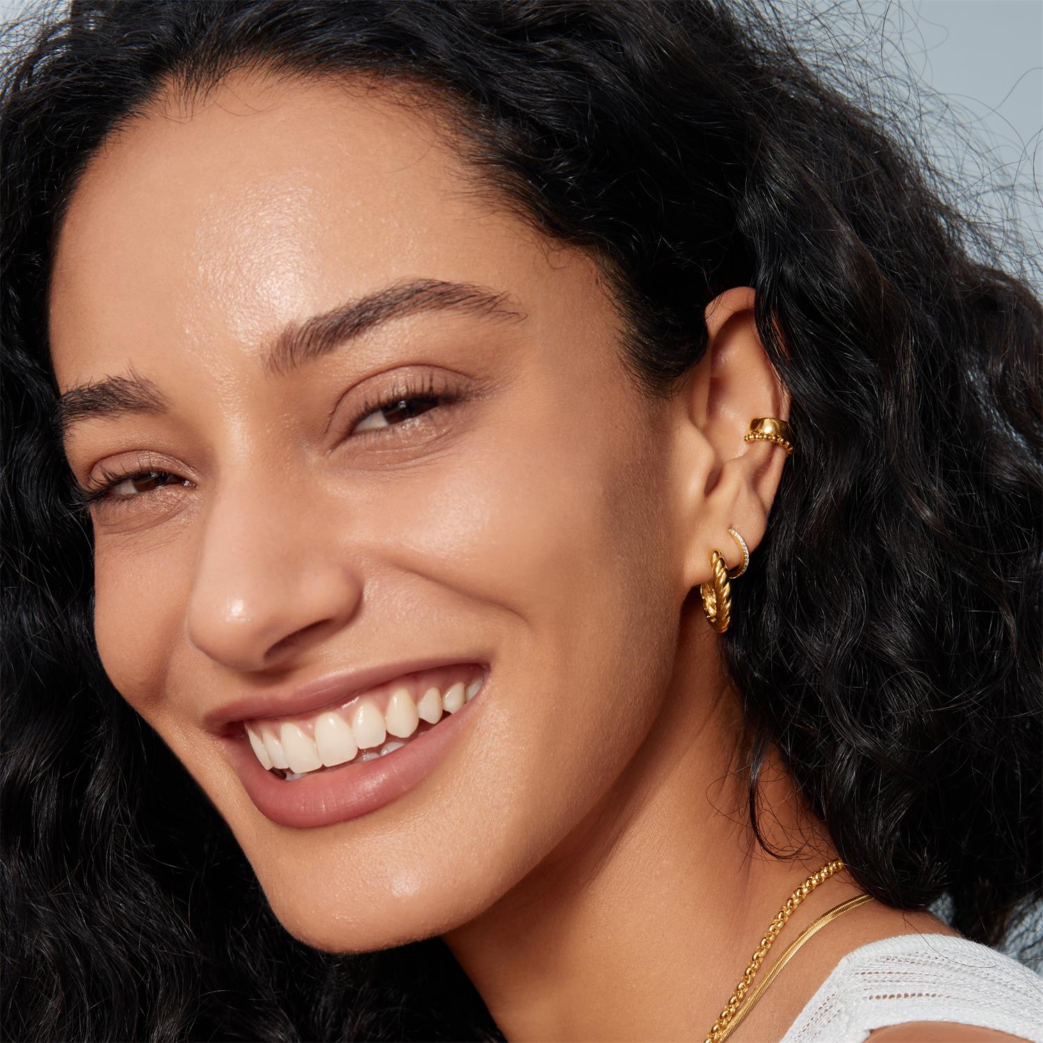 Ania Haie Gold Twisted Huggie Hoop Earrings