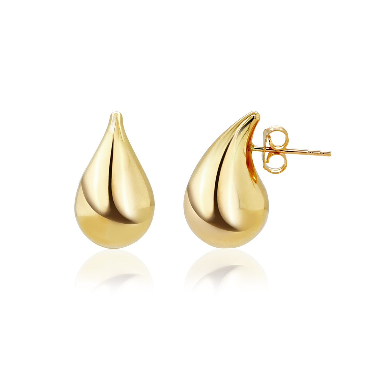 9ct Yellow Gold Teardrop Stud (Medium)